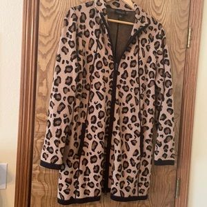 Rachel Zoe Animal Print Zippered Sweater